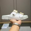 Prada White Leather Buckle Dual-Band Sandals