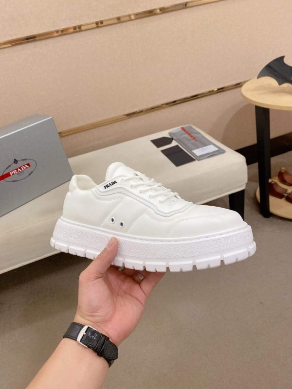 Prada White Leather Sneakers