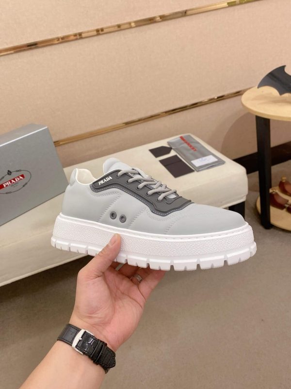 Prada Ivory Leather Sneakers