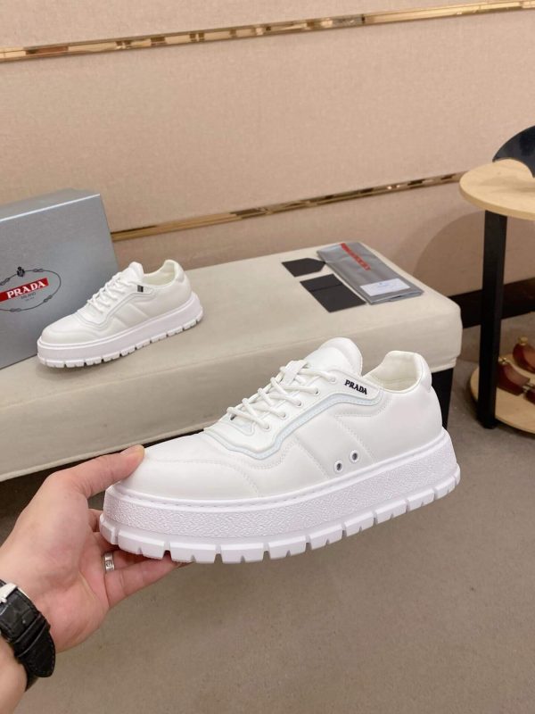 Prada White Leather Sneakers