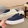 Prada Navy Blue Leather and Re-Nylon Sneakers
