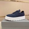 Prada Navy Blue Leather and Re-Nylon Sneakers