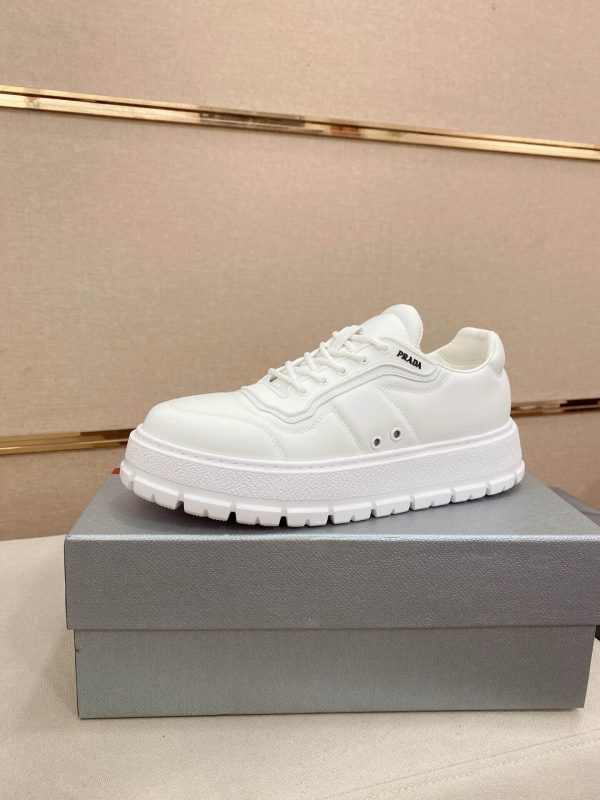 Prada White Leather Sneakers