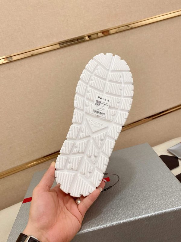 Prada Navy Blue Leather and Re-Nylon Sneakers