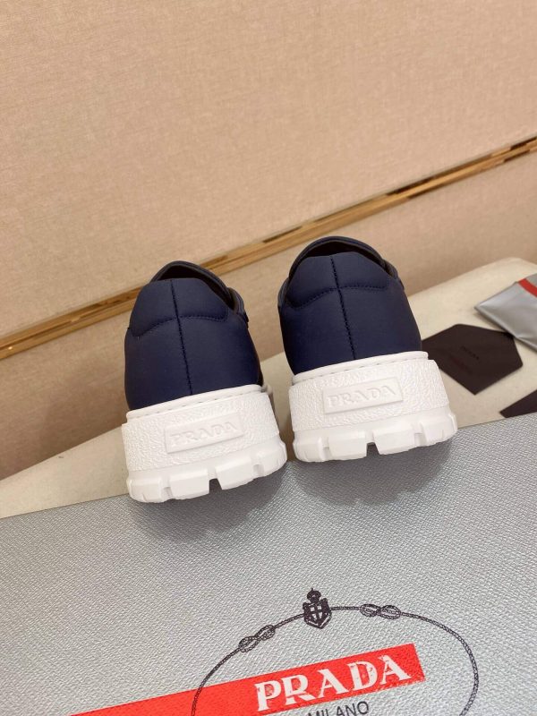 Prada Navy Blue Leather and Re-Nylon Sneakers
