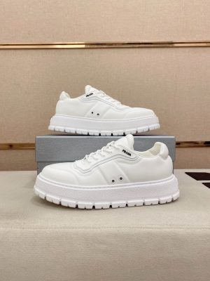 Prada White Leather Sneakers