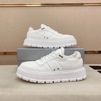 Prada White Leather Sneakers