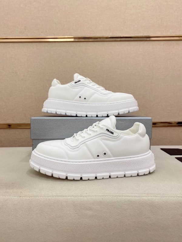 Prada White Leather Sneakers