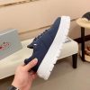 Prada Navy Blue Leather and Re-Nylon Sneakers