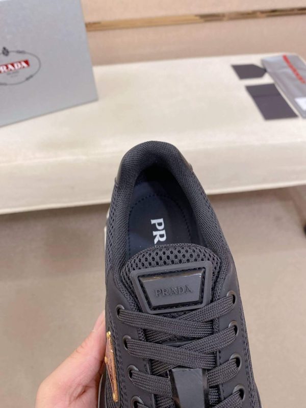 Prada Black Men's Re-Nylon and Leather Sneakers