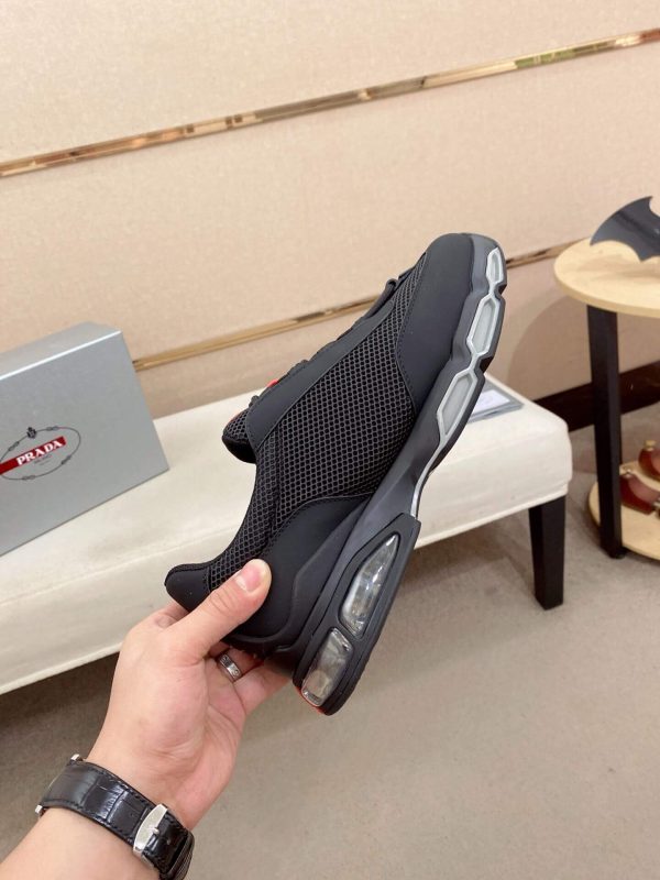 Prada Black Men's Re-Nylon and Leather Sneakers