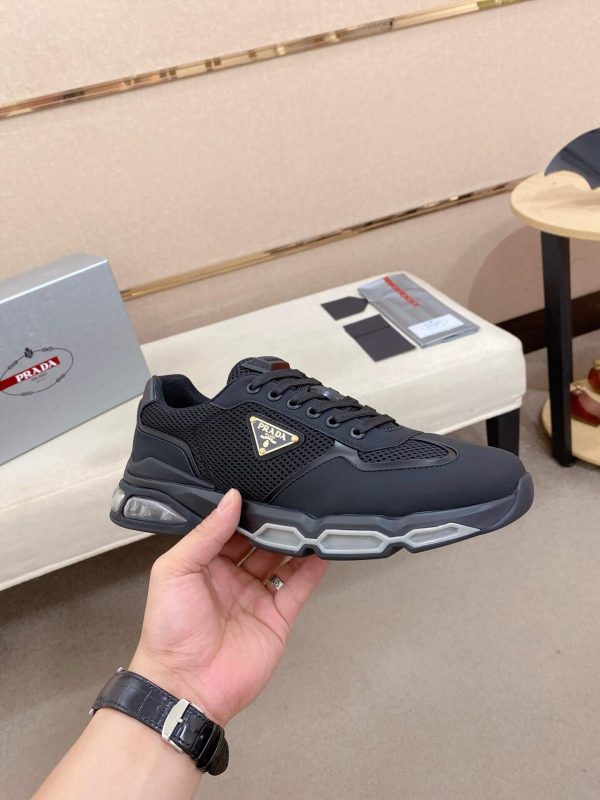 Prada Black Men's Re-Nylon and Leather Sneakers