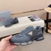 Prada Grey Men's Re-Nylon and Leather Sneakers