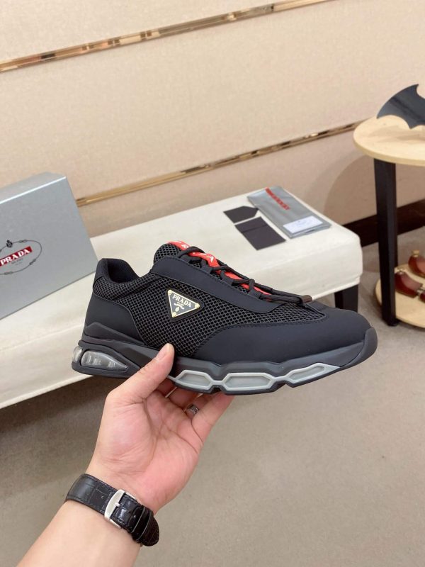 Prada Black Men's Re-Nylon and Leather Sneakers