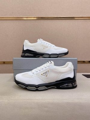 Prada White Men's Re-Nylon and Leather Sneakers
