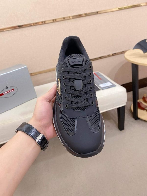 Prada Black Men's Re-Nylon and Leather Sneakers