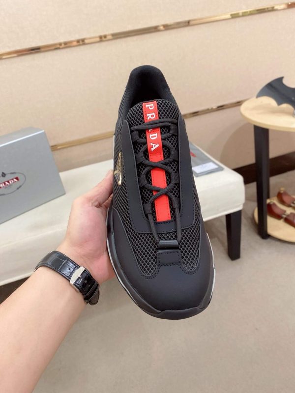 Prada Black Men's Re-Nylon and Leather Sneakers