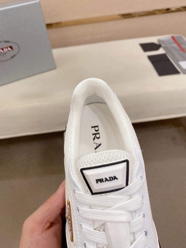 Prada White Men's Re-Nylon and Leather Sneakers