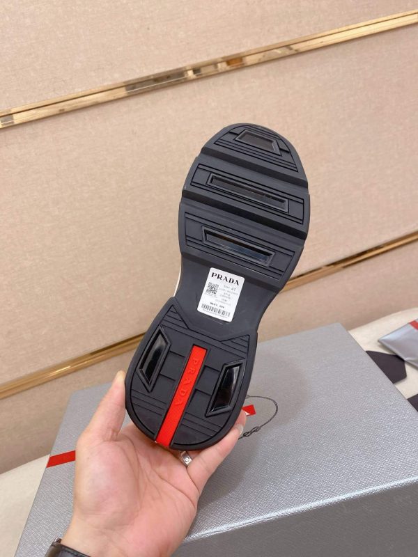 Prada Black and White Men's Re-Nylon and Leather Sneakers