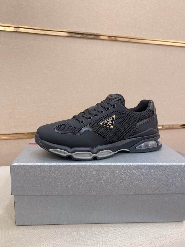 Prada Black Men's Re-Nylon and Leather Sneakers