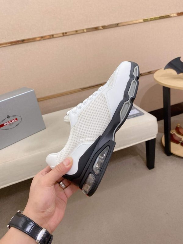 Prada White Men's Re-Nylon and Leather Sneakers