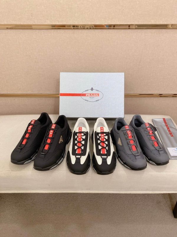 Prada Black Men's Re-Nylon and Leather Sneakers