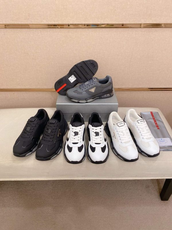 Prada Black Men's Re-Nylon and Leather Sneakers