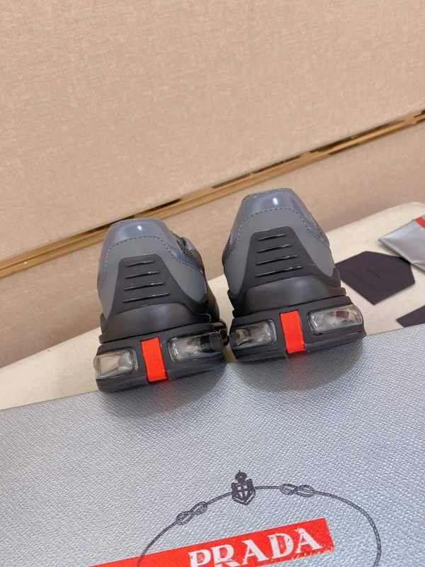 Prada Grey Men's Re-Nylon and Leather Sneakers