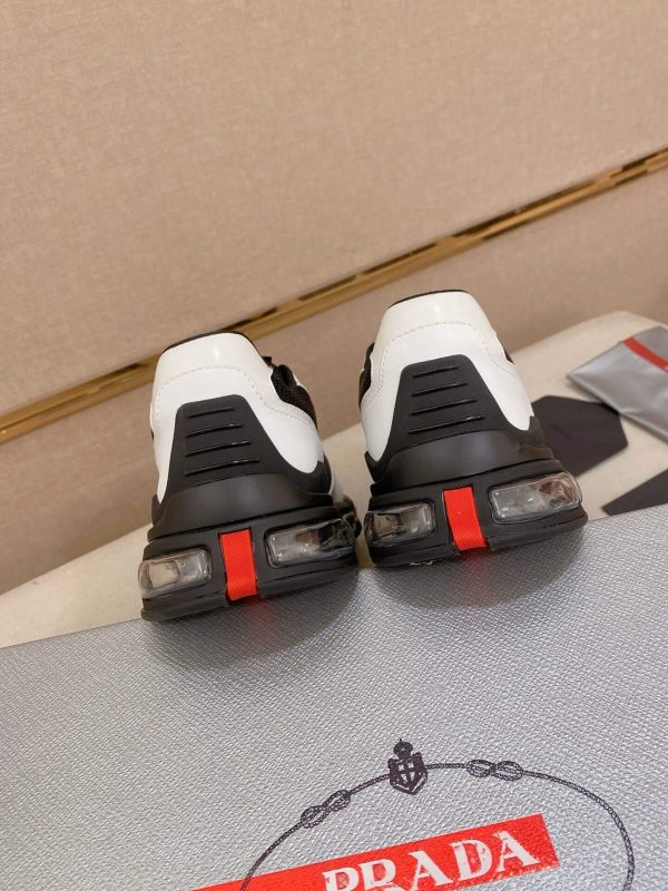 Prada Black and White Men's Re-Nylon and Leather Sneakers