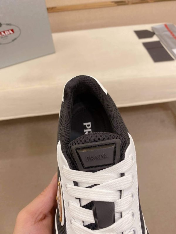 Prada Black and White Men's Re-Nylon and Leather Sneakers