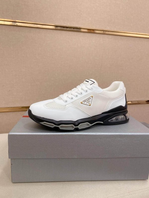 Prada White Men's Re-Nylon and Leather Sneakers
