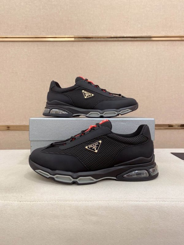 Prada Black Men's Re-Nylon and Leather Sneakers