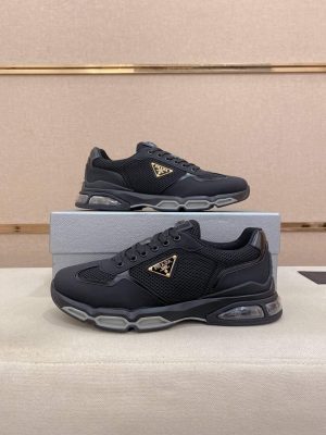 Prada Black Men's Re-Nylon and Leather Sneakers