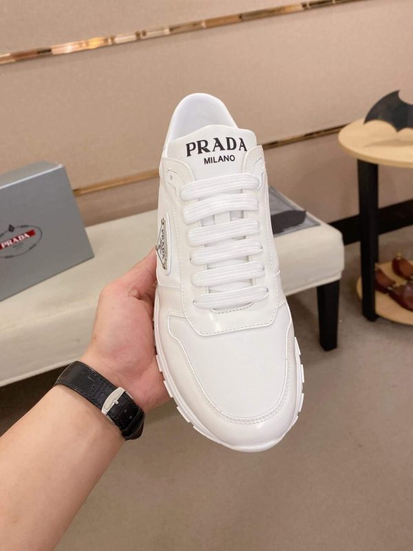 Prada Prax 01 Leather Sneakers in All White