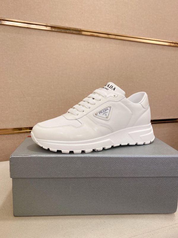 Prada Prax 01 Leather Sneakers in All White