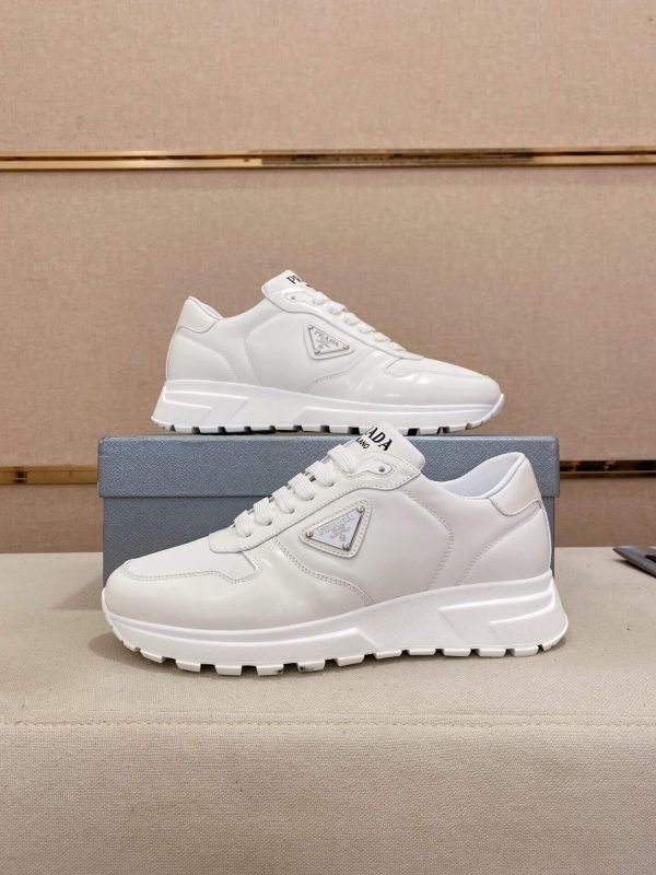 Prada Prax 01 Leather Sneakers in All White