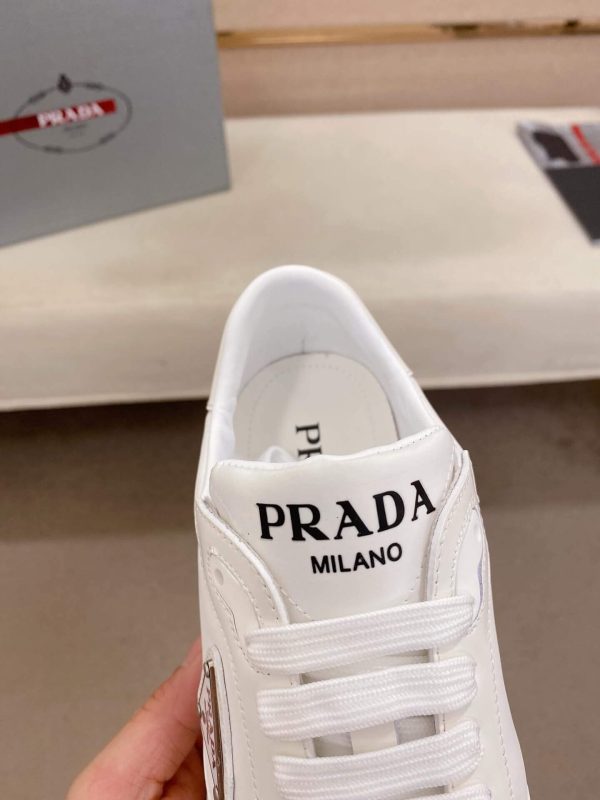 Prada Prax 01 Leather Sneakers in All White