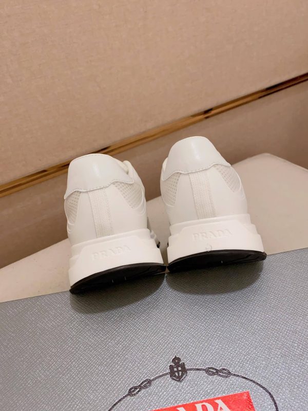 White Prada Prax 2.0 Fabric and Mesh Sneakers