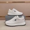 White Prada Prax 2.0 Fabric and Mesh Sneakers