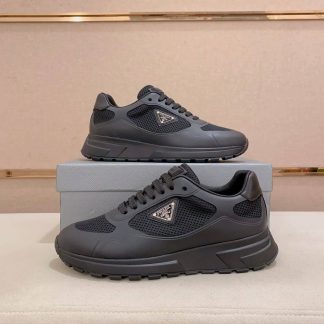 Black Prada Prax 2.0 Fabric and Mesh Sneakers