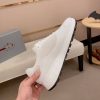 White Prada Prax 2.0 Fabric and Mesh Sneakers