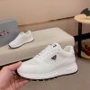 White Prada Prax 2.0 Fabric and Mesh Sneakers