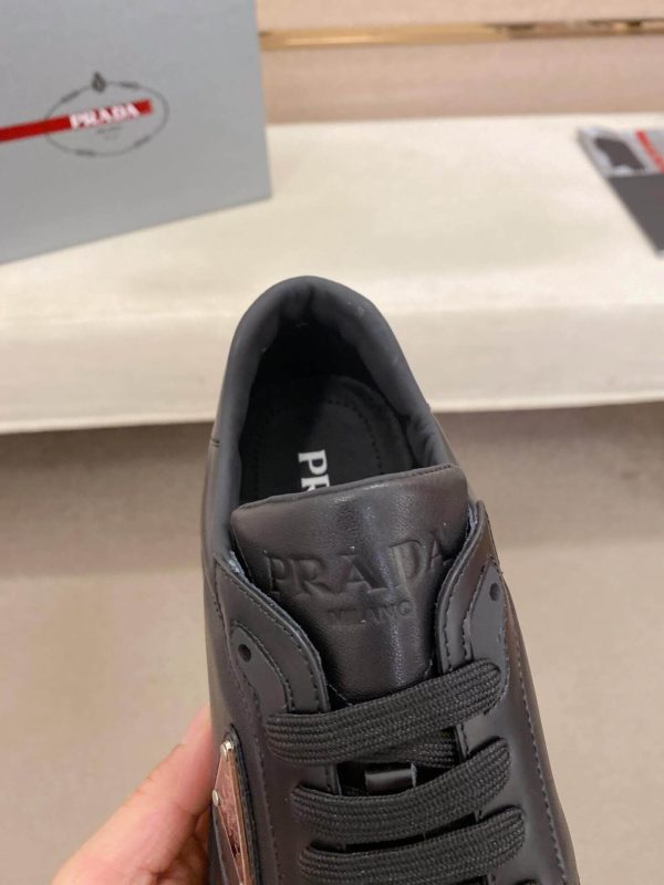 Prada Prax 01 Leather Sneakers in All Black