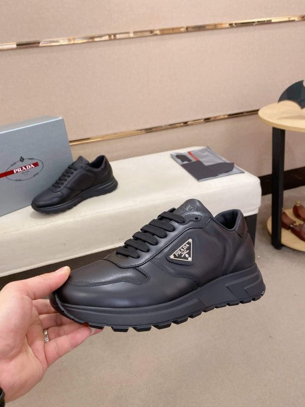 Prada Prax 01 Leather Sneakers in All Black