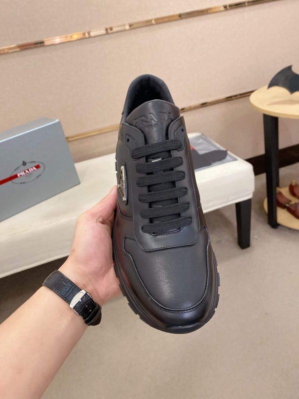 Prada Prax 01 Leather Sneakers in All Black