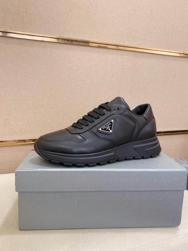Prada Prax 01 Leather Sneakers in All Black