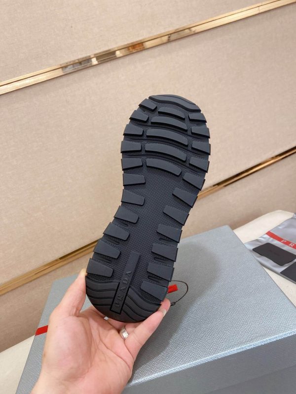 Prada Prax 01 Re-Nylon and Brushed Leather Sneakers in All Black