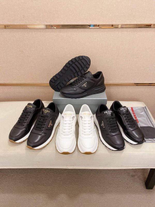 Prada Prax 01 Leather Sneakers in All Black