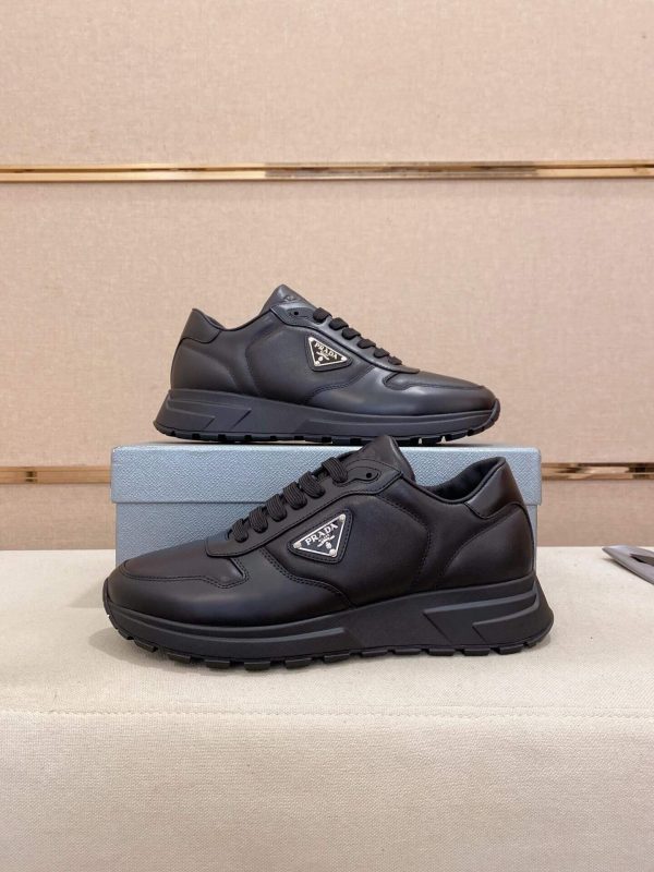 Prada Prax 01 Leather Sneakers in All Black