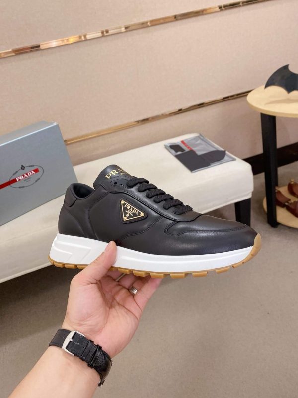 Prada Prax 01 Leather Sneakers in Black